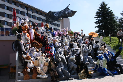 Parade on stairs